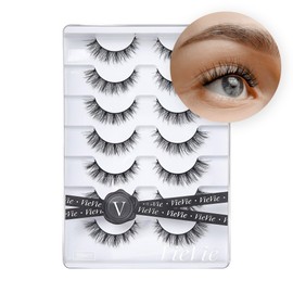 VieVie False Lashes Strip Fake Eyelashes Natural to Dramatic Look Faux Mink Eye Lash Lightweight Wispies 7 Pairs