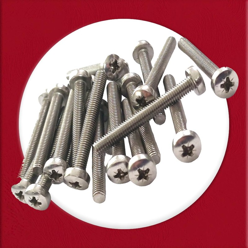 M6 x 70mm Pozi Pan Machine Screw Bolt - Made