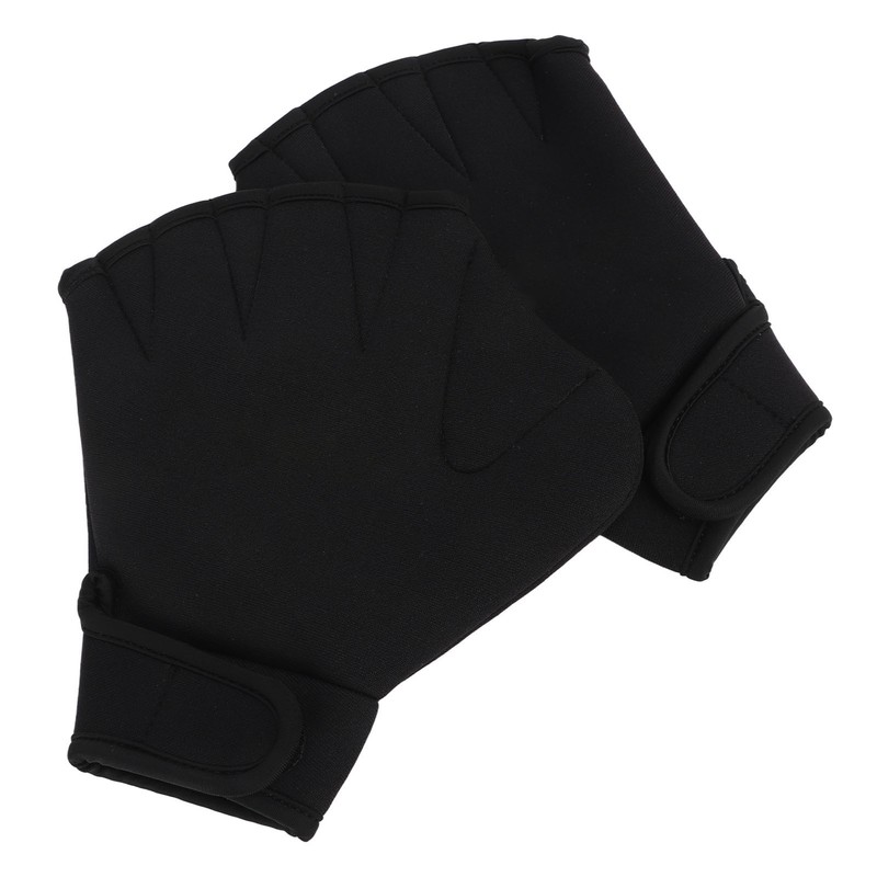 2Pcs Swimming Webbed Gloves Open Fingers Adjustable Swimming Training Gloves