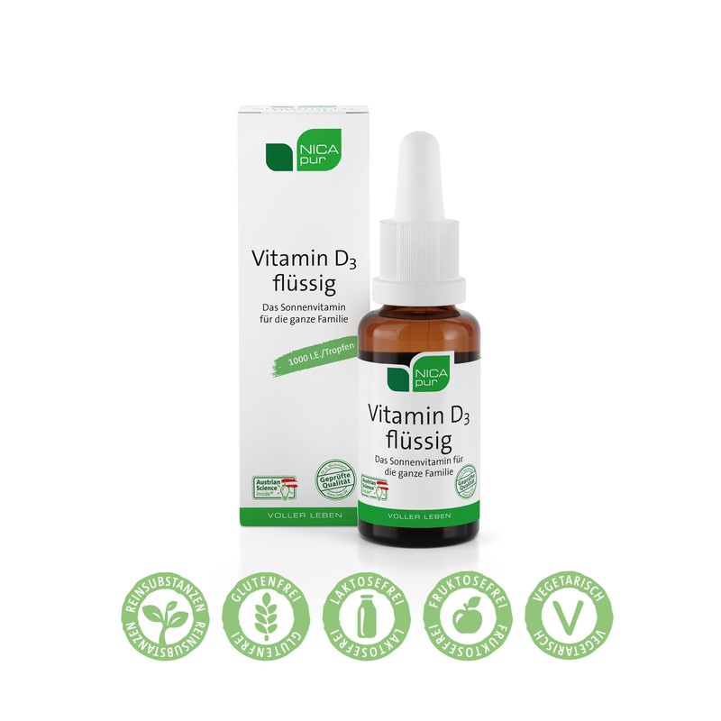 NICApur Vitamin D3 Liquid 1000 IU - High Dose Drops