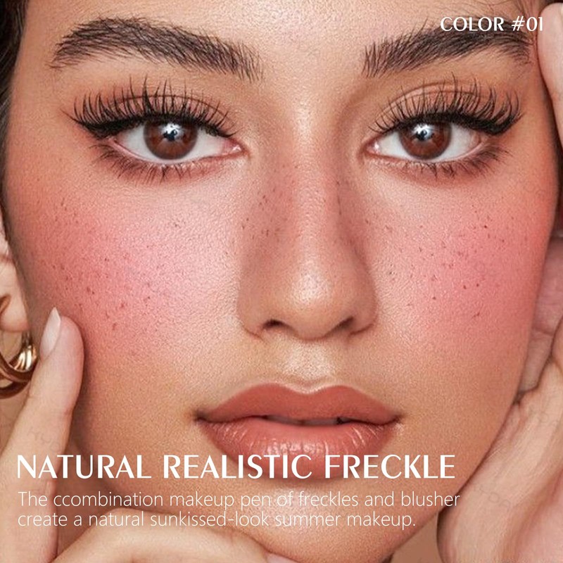 KYDA Freckle Blush Pen, 2-in-1 Liquid Freckle and Blush, Lasting