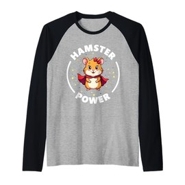 Cute Hamster Power Girl Furry Friend Superhero Raglan Baseball Tee