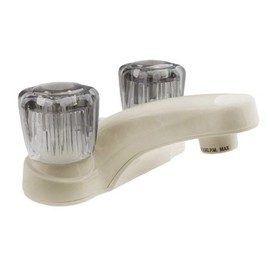 Dura Faucet DF-PL700S-BQ RV Bathroom Faucet with Smoked Acrylic Knobs (Bisque Parchment)