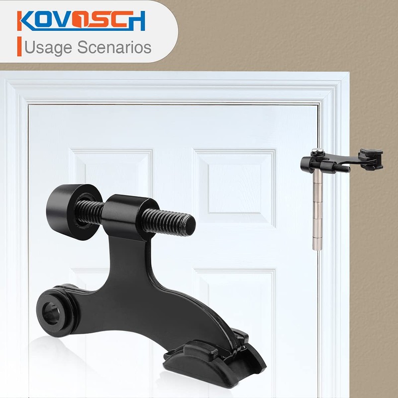 KOVOSCH 10 Pack Hinge Pin Door Stopper Black - Adjustable