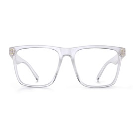 GLINDAR Blue Light Blocking Glasses for Women Men Oversized Square Computer Glasses Reduce Eye Strain Clear