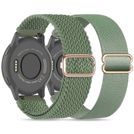 Wizvv 22 mm Braided Loop & Elastic Nylon Wristband, Compatible with Garmin Vivoactive 4 Band/Venu 2/Venu 3, Stretchy Nylon Bracelet for Forerunner 965/955/945/265/255/255 Music Men Women