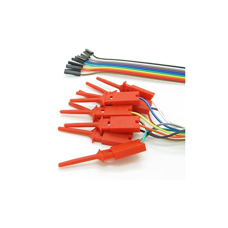 Pxyelec Test Hook Clip, 10 in 1 Logic Analyzer Cable