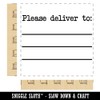 Please Deliver to with Blank Lines Square Rubber Stamp for