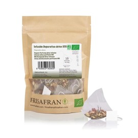 FRISAFRAN Organic Detox Purifying Infusion in Pyramids 15 A 30 g Digestive Dehydrating Tea with Diuretic Effect Detox Properties Natural Antioxidant Tea Herbal Tea