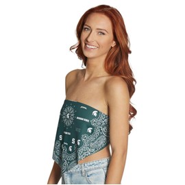 Lojobands playera sin mangas para mujer con parte superior tipo bandana para el portón trasero, fabricada en Estados Unidos, talla única, verde (Michigan State Spartans - Green), Talla única