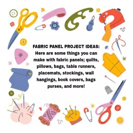 SH Fabric Forget Me Not Flower Fabric Panel Quilt Block for quilting crafting VFQ74967 - 12x12 inches