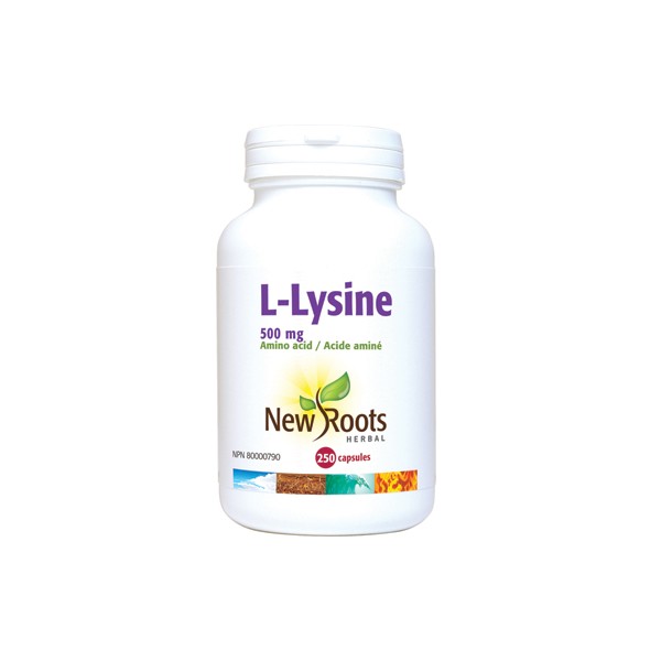 New Roots Herbal L-Lysine 500mg, 250 veg capsules