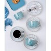 Jusalpha Porcelain Tea Set-Service of 4- Modern Elegant Mint Green