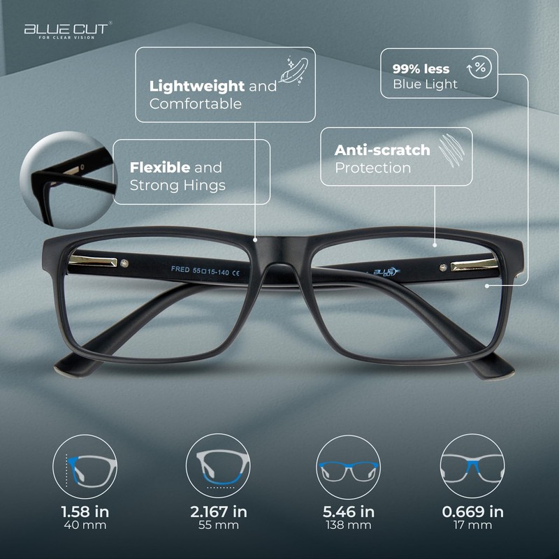 Blue Light Blocking Glasses For Men/Women Anti-Fatigue Computer Monitor Gaming
