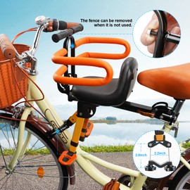 OUSEXI Child Bike Seat - Front Mount, Kids Bike Seat for Adult Bike,Retractable Baby Bike Seat Front Mounted, Toddler Bike Seat for Children 2~6 Years (without crossbar-A)