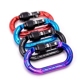 Omega Pacific Micro Raider Aluminum Keylock Screw-Lok - Our Top Carabiner has Been Scaled Down to Create The Ultimate Accessory Connector (Black)