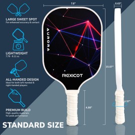 Pickleball Paddles – Lightweight Fiberglass Racket with Honeycomb Core for Adults, Beginners, Men & Women – Set of 2 Pack and Single with Racket Cover, Pickle Ball Equipment, Raquetas de Pickleball