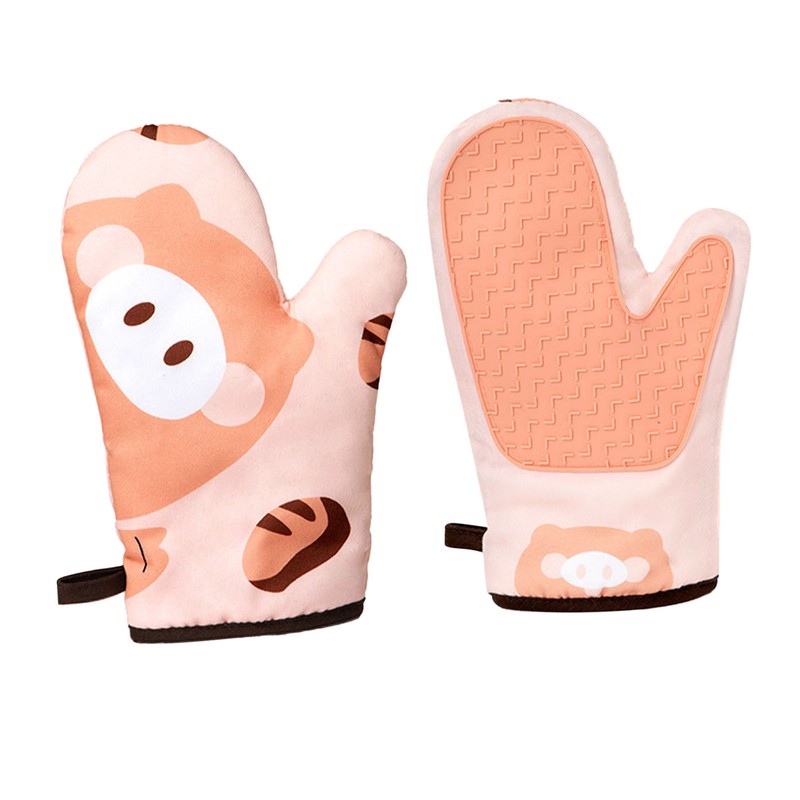 1 Pair Kitchen Oven Glove Excellent Insulation Anti Slip Thickened