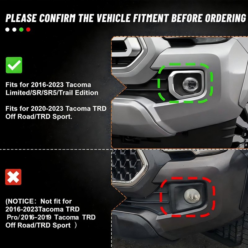 LED Daytime Running Lights Compatible With 2016-2023 Toyota Tacoma