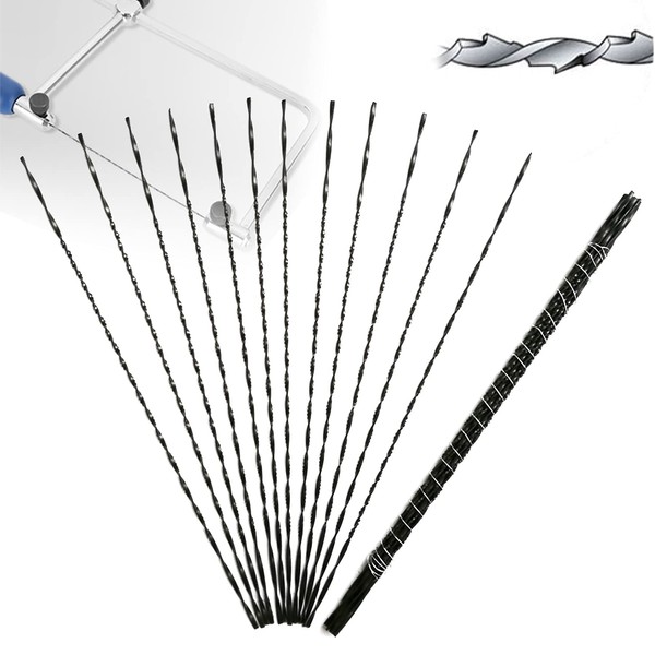 12 Pieces Scroll Saw Blades With Spiral Teeth for Wood