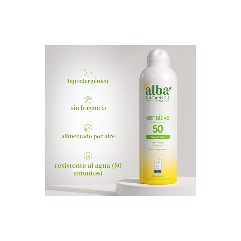 Alba Botanica - Bloqueador solar para niños en spray, SPF