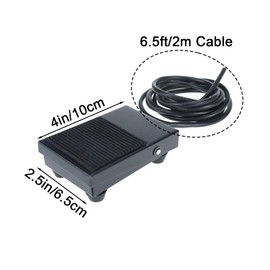NORJIN 2 Pack 250VAC 10A Momentary Foot Pedal Switch, Nonslip Metal Foot Switch with 1.8M Cable SPDT NO NC