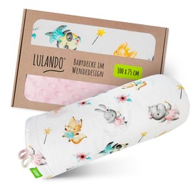 LULANDO Baby Blanket Cuddly Blanket Crawling Blanket 100% Cotton (100 x 75 cm) Super Soft and Fluffy Cuddly Favourite Blanket for Your Baby
