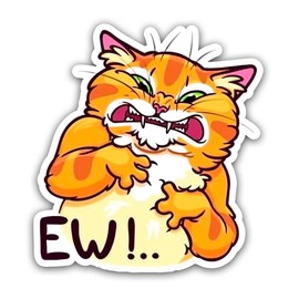 Ew People Funny Crazy Cat Vinyl Waterproof Sticker Decals for Car Window Truck Van Laptop Women Bumper Notebook