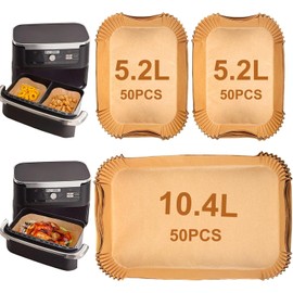 akulife 150PCS Air Fryer Liners for Ninja Foodi FlexDrawer AF500UK10.4L/Instant Versazone Dual 8.5L/Duronic 9L Air Fryer, Air Fryer Accessories Disposable Parchment Paper for Air Fryer