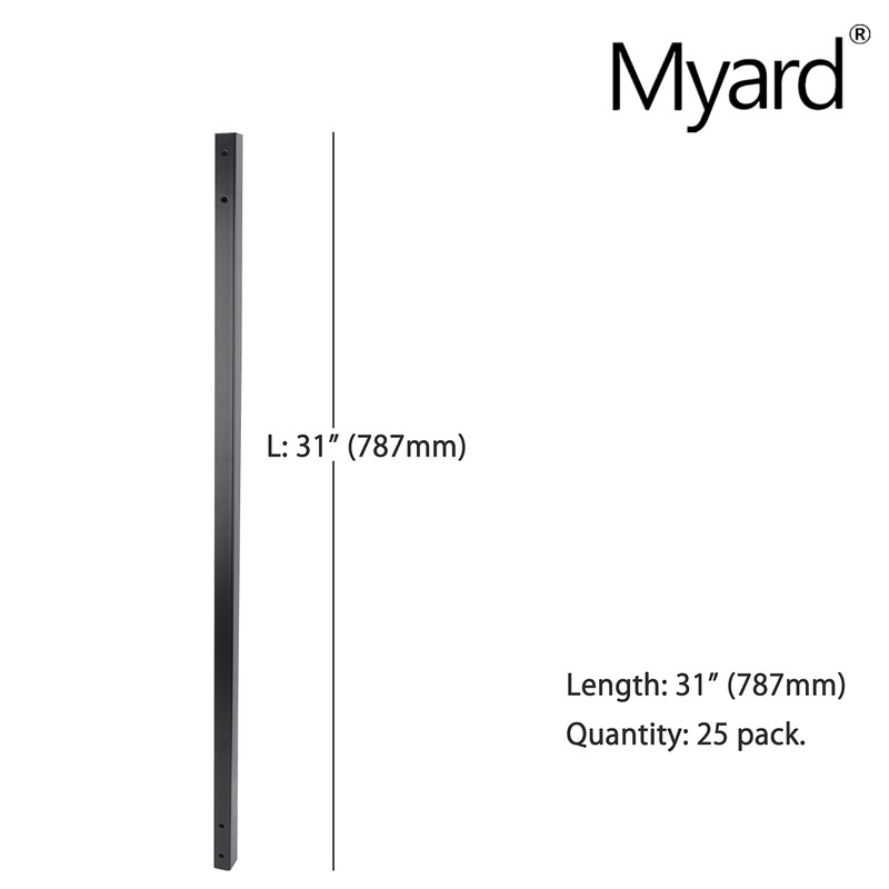 Myard 31 Inches Estate Hollow Square Iron Deck Balusters Furniture
