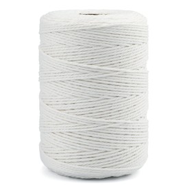 jijAcraft White Cotton String Butchers Cooking String Twine 2mm 656ft for Crafts, Tying Meat, Making Sausage