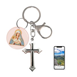 Inspirational NFC Christian Keychain with Scripture Card, Tap with Your Phone to Get Daily Bible Verse - Strength & Dignity (Prov. 31:25)