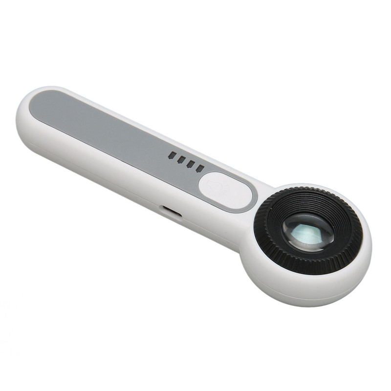 30X Handheld Magnifier 3 Levels Brightness Adjustment Touch Control LED