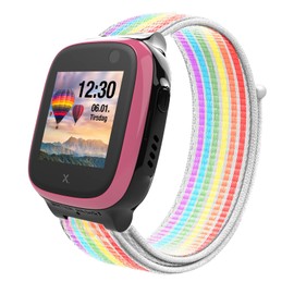 Kuaguozhe Nylon Strap Compatible with Xplora X5 / XGO 2/ XGO 3 Strap, Soft Lightweight Nylon Breathable Wristband Adjustable Replacement Sport Strap for Women Men, Rainbow