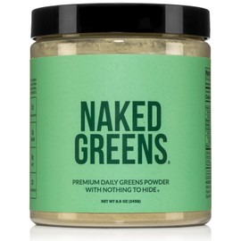 NAKED Super Greens Powder Organic Greens Supplement - Only 10 Premium Ingredients - Vegan, Non-GMO, Prebiotic and Probiotic - 35 Servings