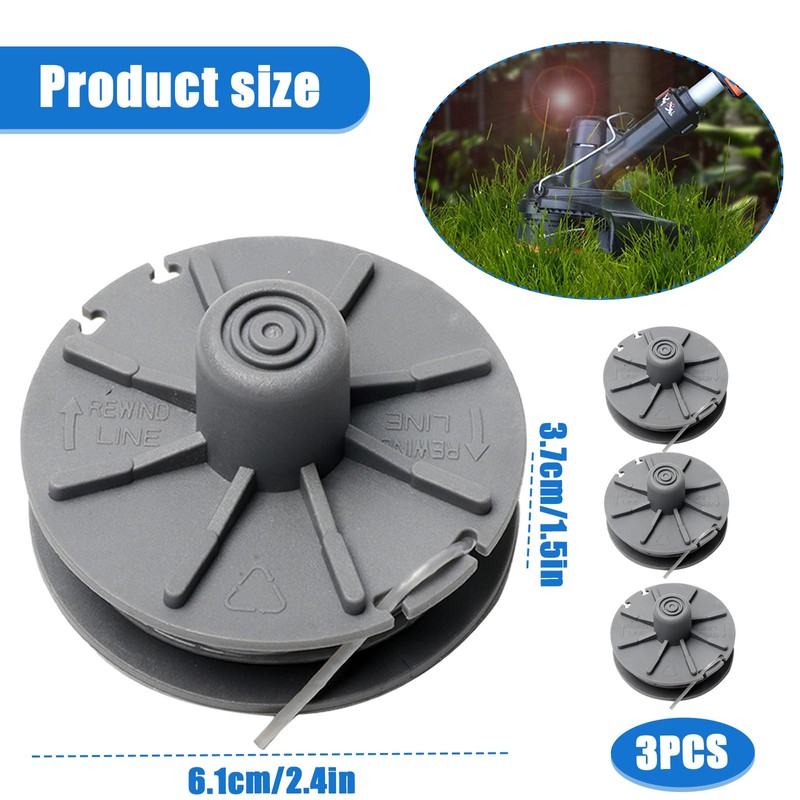 Funmo 3 pieces grass trimmer thread spool, replacement thread spool