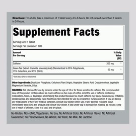 Caffeine Plus Green Tea, 220 mg, 100 Tablets