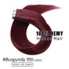Ninaand Burgundy Tape in Hair Extensions Human Hair 20Pcs #99J