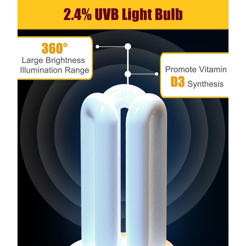 KINGYEENUO E26 UVA UVB Light Bulb for Birds 2.4 UVB