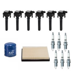 (6) Ignition Coils + Platinum Plugs Replacement Parts for Chrysler 1999-2004 300 300M