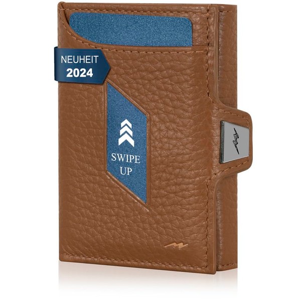 Marc Peter® Jupiter Genuine Leather Slim Wallet with Coin Compartment,