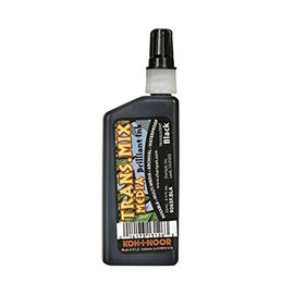 Koh-I-Noor Translucent Mix Media Pigment-Based Drawing Ink, 0.75 Oz. Bottle, Black (9065F.BLA)