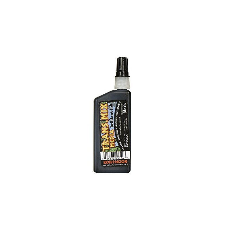 Koh-I-Noor Translucent Mix Media Pigment-Based Drawing Ink, 0.75 Oz. Bottle,