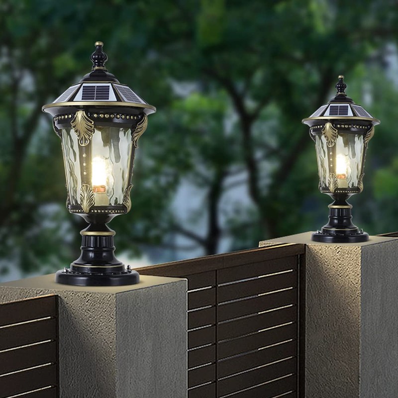 SLAWA Outdoor Post Lights Solar Column Caps Lamps Modern Exterior
