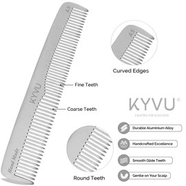 KYVU A5 Handmade 16.8 cm Dual-Tooth Aluminium Comb