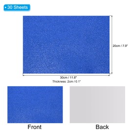 PATIKIL Dark Blue Shiny EVA Glitter Foam Sheet 11.8 x 7.9 Inch 2mm Thick with Back Adhesive Sparkle EVA Glitter Felt for Crafts DIY Project, 30 Pcs