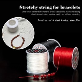 Bracelet Elastic Beading String Cord Thread Making for Bracelets, 0.8MM * 3