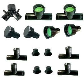 AMRITA Fitings for 3/8" Soaker Hose and Garden Hose, Repair Fitting Kit include Female Connector& Male Connector &Valves & Feeders&Tees Connectors.(3/8 CONNECTOR)