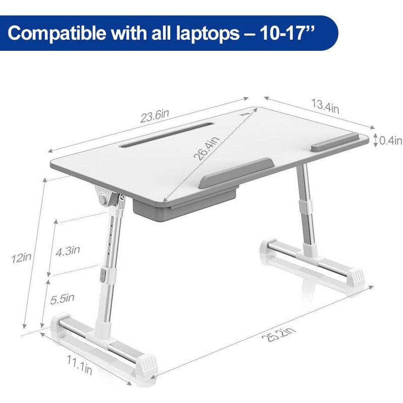 Besign LT06 Pro Adjustable Foldable Laptop Table Large Size Portable