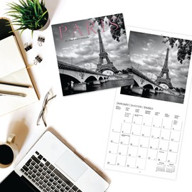 Graphique 2024 Paris Mini Wall Calendar | 7” x 7” | Thick Paper | Home & Office Organizer | Large Monthly Grid | 3 Languages & Marked Holidays | 4 Month Preview Page for 2025